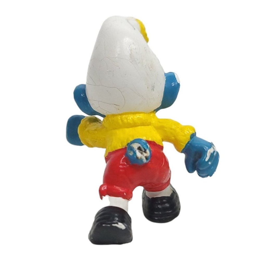 Vintage 1978 Peyo Schleich Skiing Smurf Figure PVC Hong Kong MISSING POLES SKIS - Picture 4 of 10
